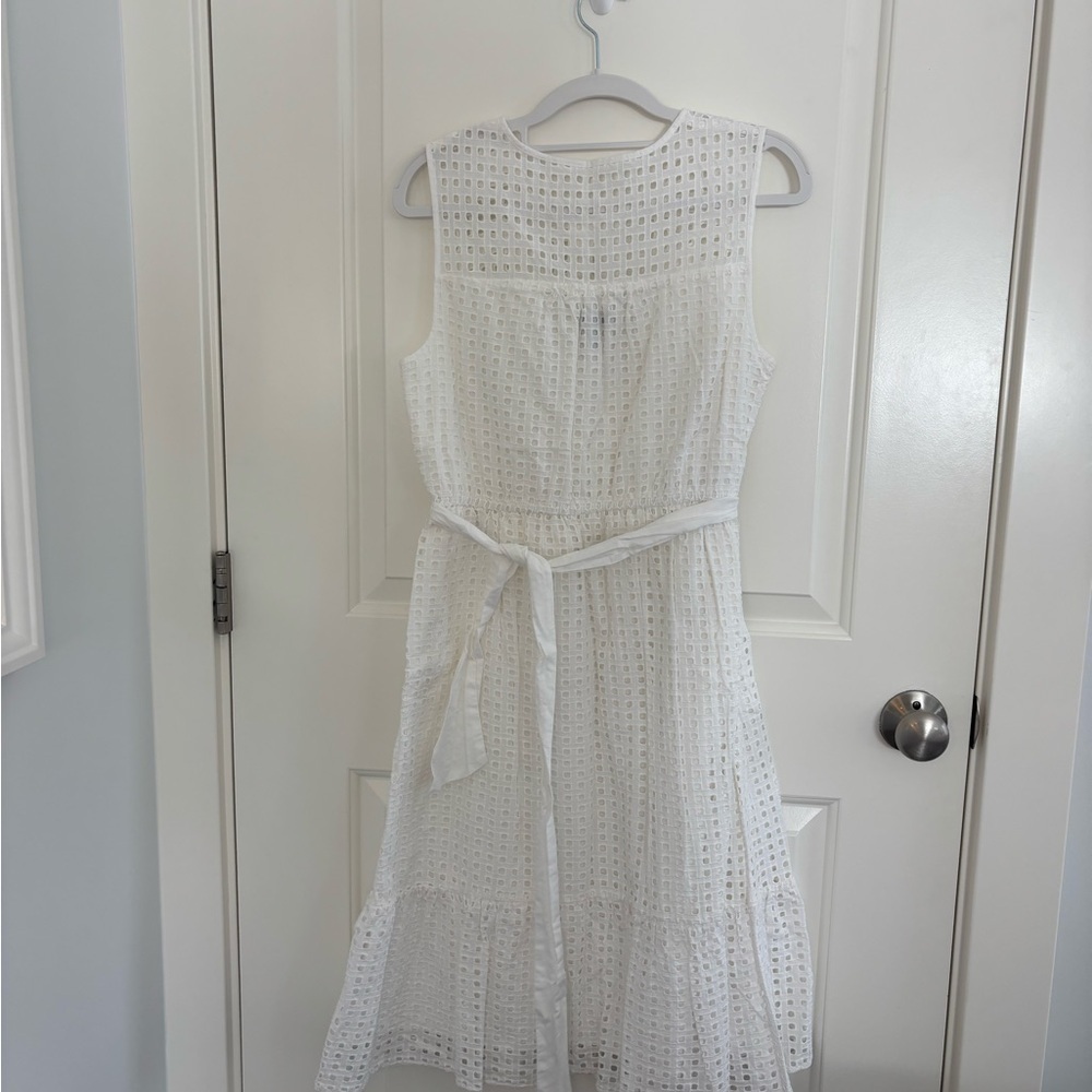 J.Crew All Over Eyelet Lace White Tie Dress - Picture 8 of 8